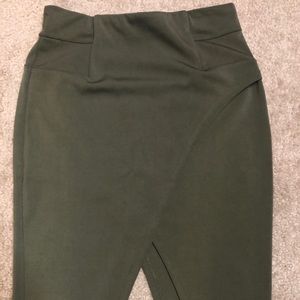 Forest green pencil skirt